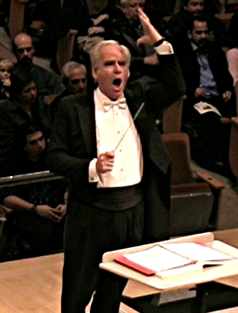 Garyth Nair conducting in Drew's Concert Hall